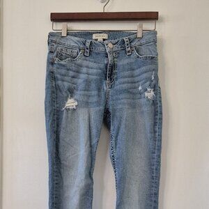 Sailey 28 Mid Sand Wash Bootcut Distressed Contrast Stitch Western Cowgirl y2k